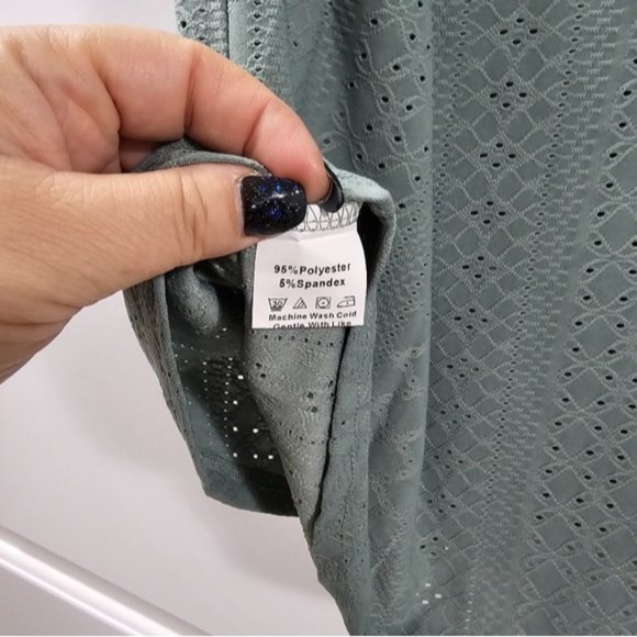 Green flutter sleeve blouse xl - Picture 6 of 6